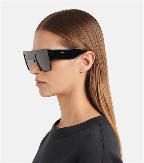 celine black pilot sunglasses|celine flat top sunglasses black.